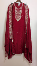 Kashmiri Embroided Unstitched Suit Set on Pure Crepe Silk