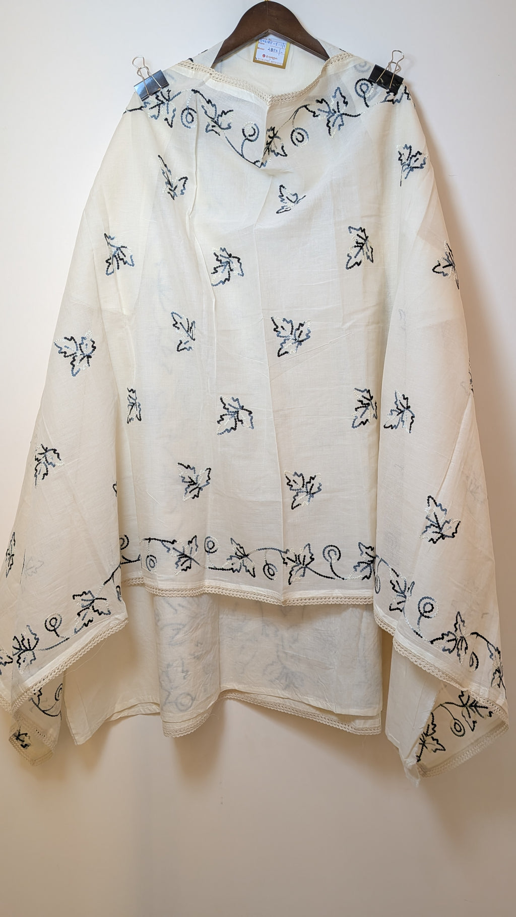 Full Jaal Embroided Unstitched Suit Set on Pure Cotton